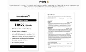 ResumeBoostAI Pricing