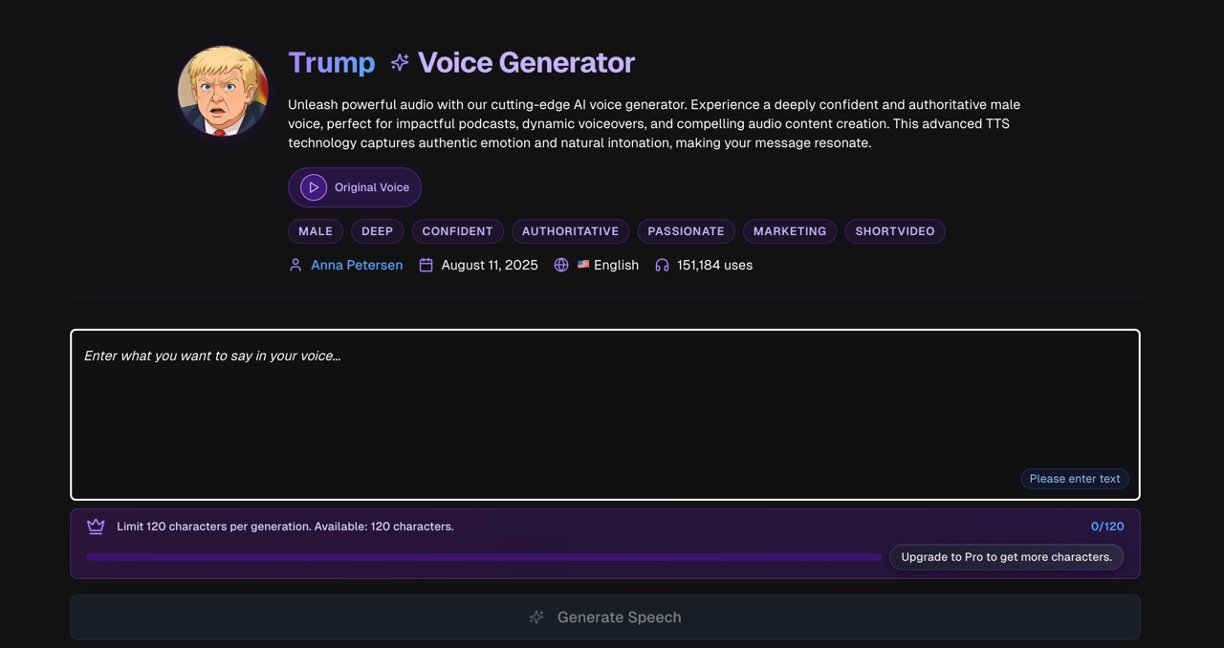 AnyVoice – Trump AI Voice