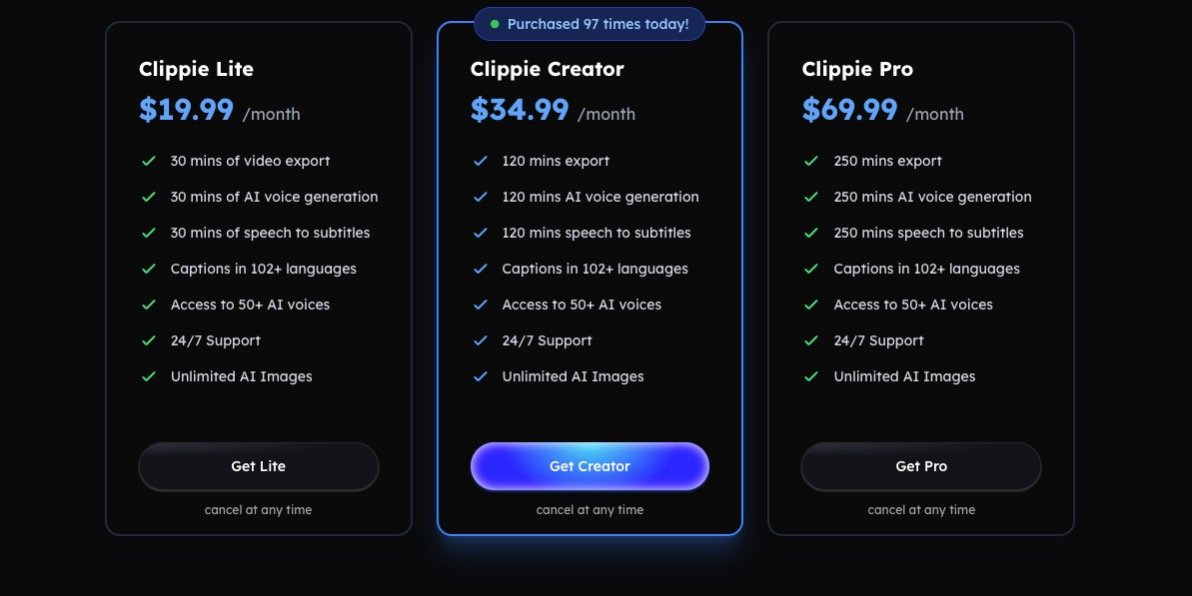 Clippie AI Pricing