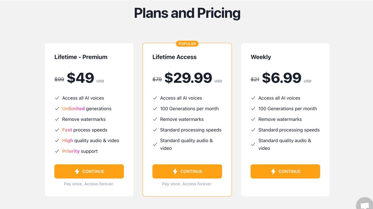 Parrot AI – Trump Voice Generator Pricing