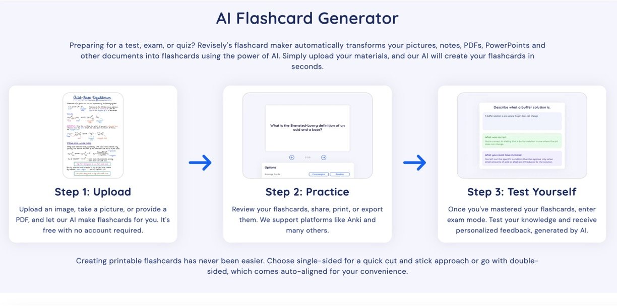 Revisely's AI Flashcard Generator