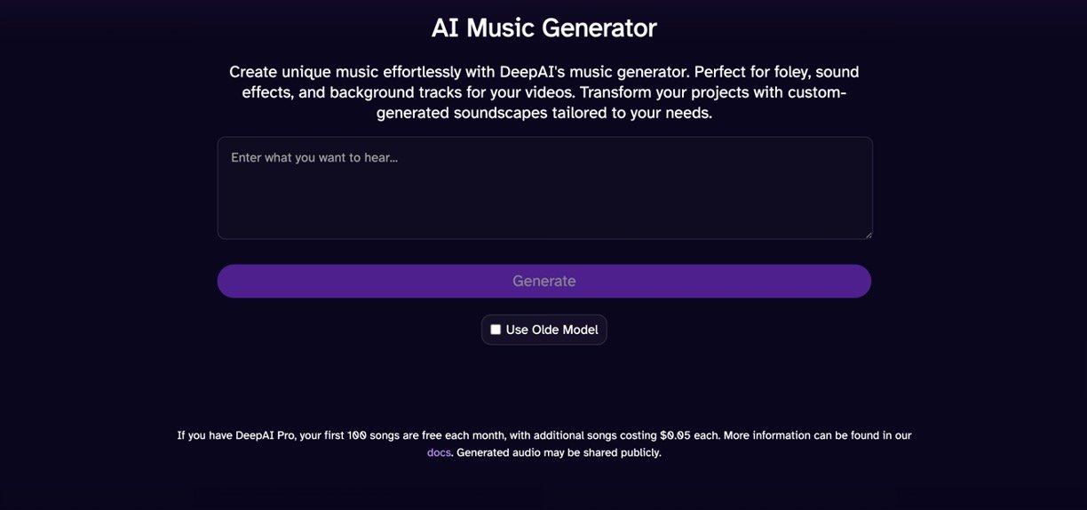 DeepAI Music Generator