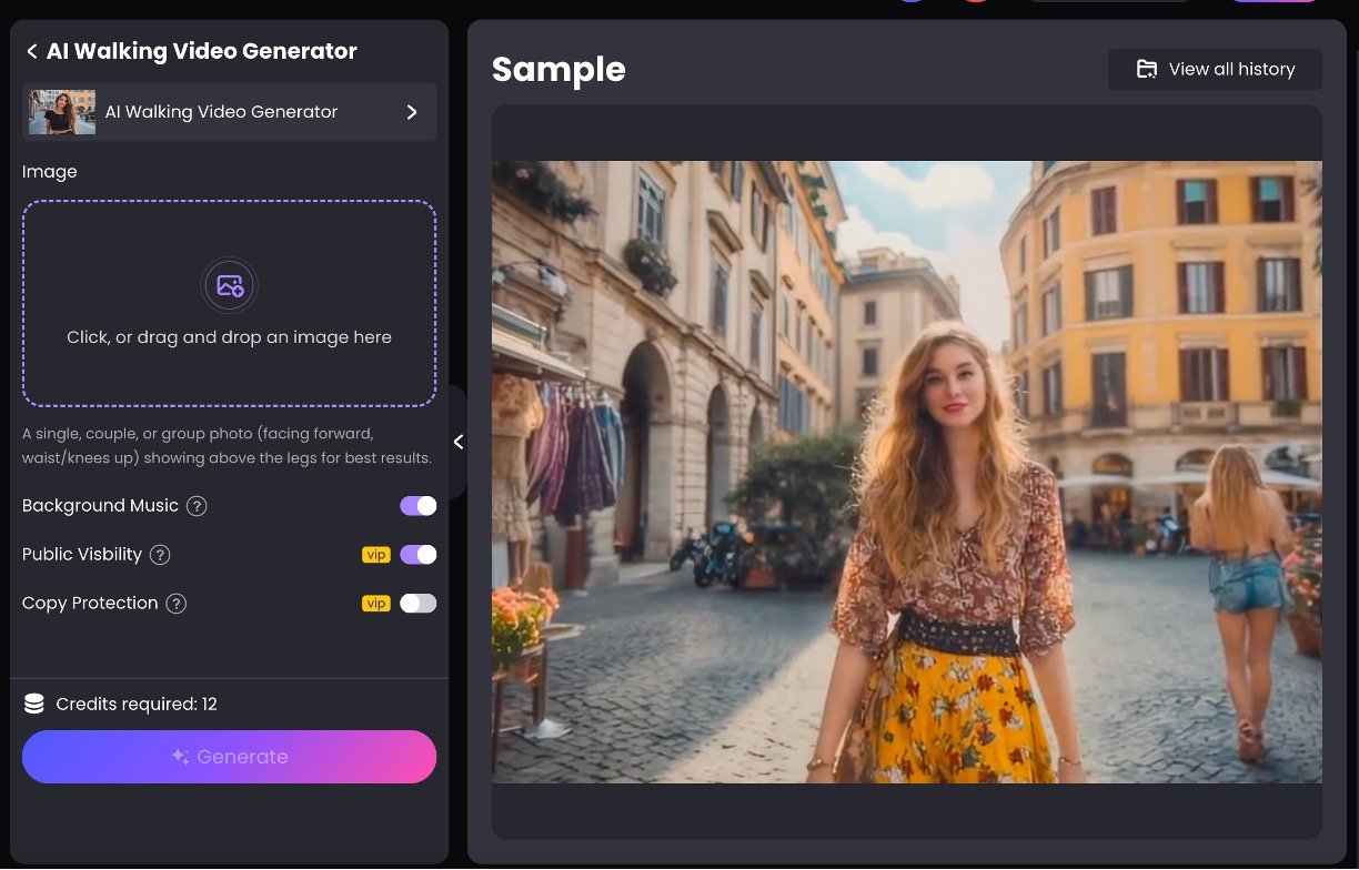 Picwand AI Walking Video Generator