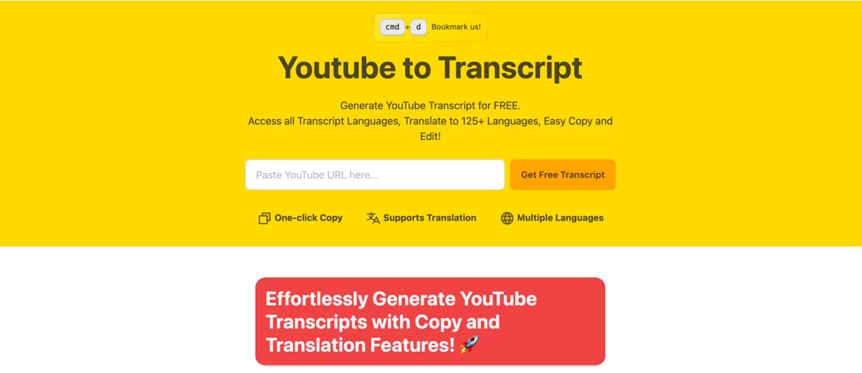 Youtube to Transcript