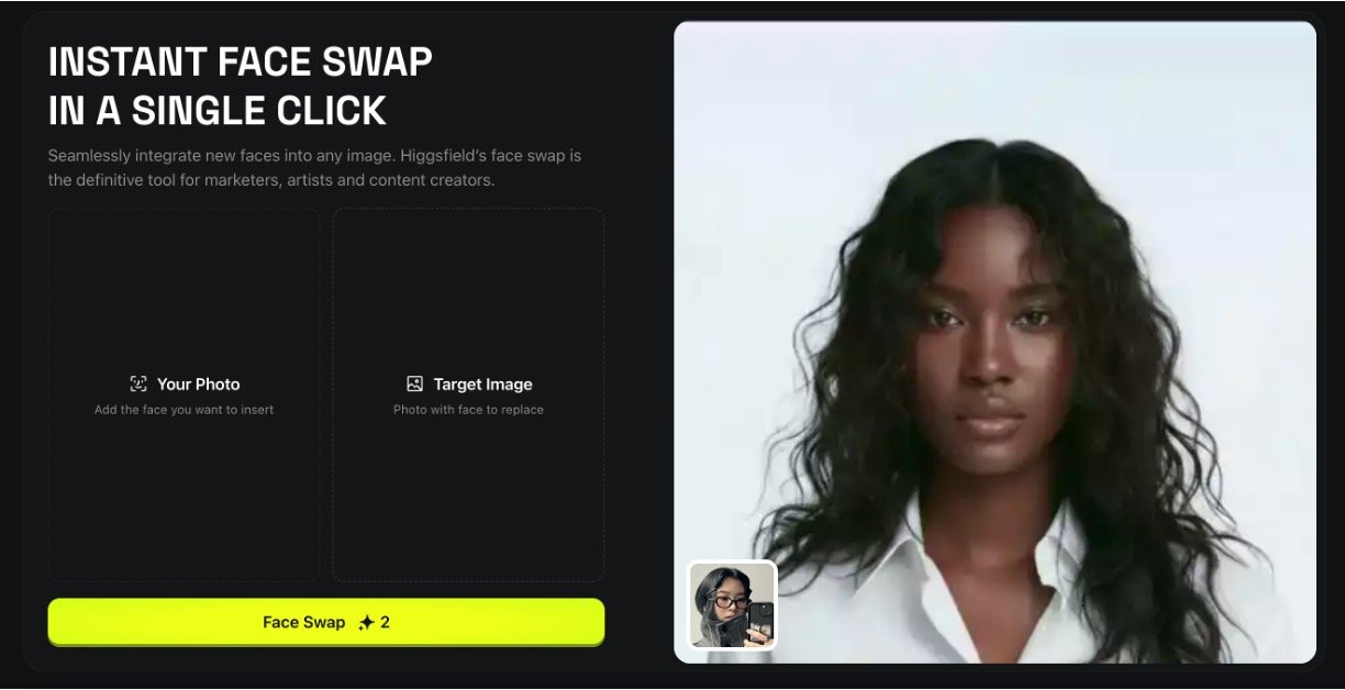 Higgsfield's Face Swap AI