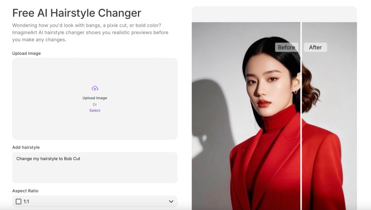 ImagineArt's AI Hairstyle Changer
