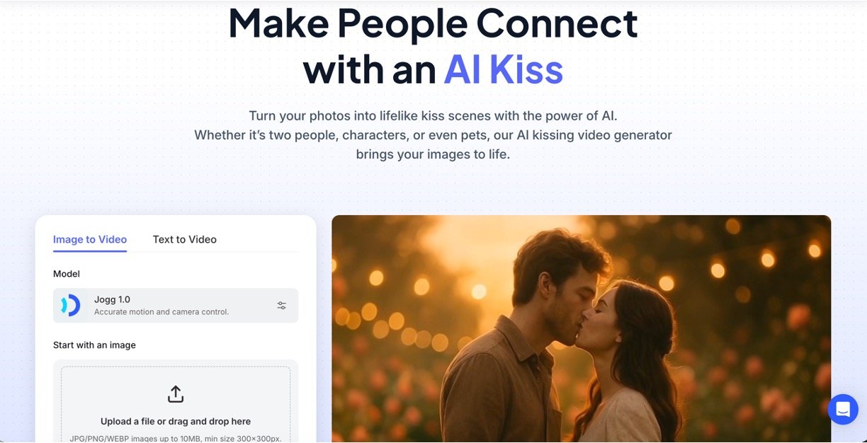 JoggAI's AI Kissing Generator