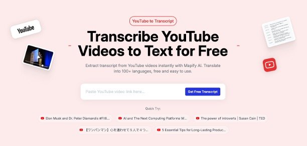 Mapify's YouTube to Transcript