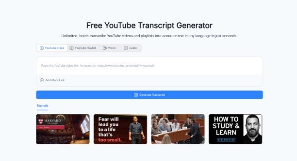 NoteGPT's YouTube Transcript Generator