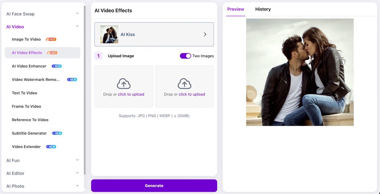 PixNova AI Kissing Video Generator