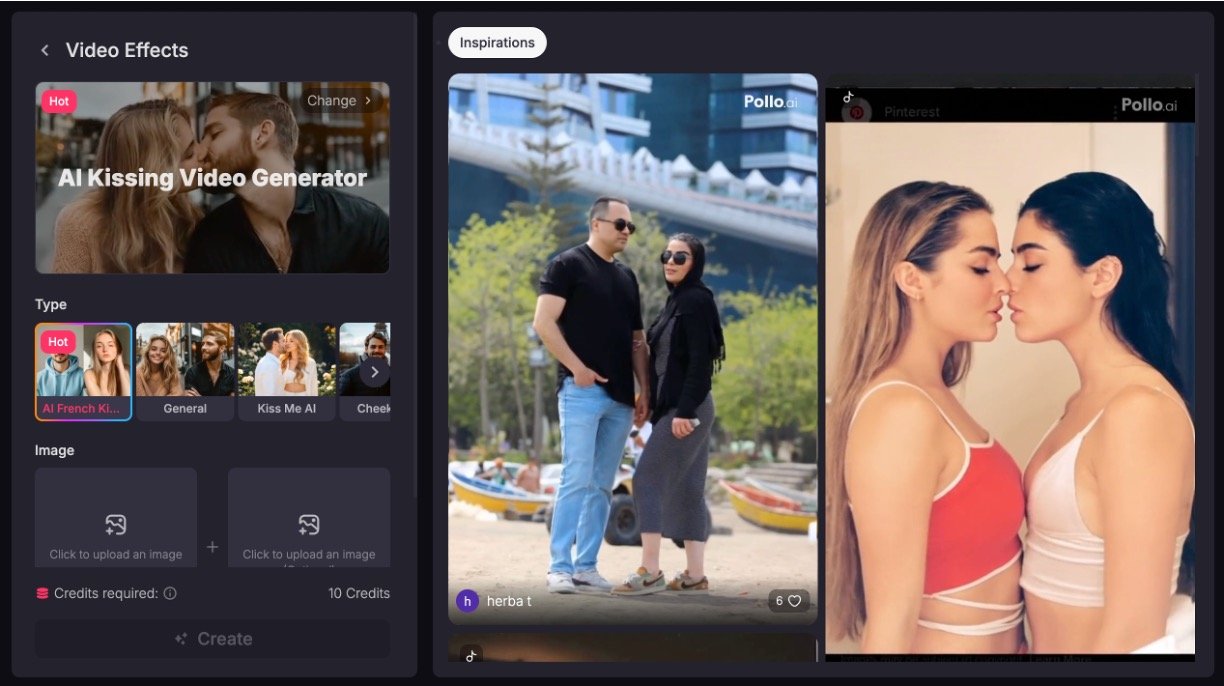 Pollo AI Kissing Video Generator