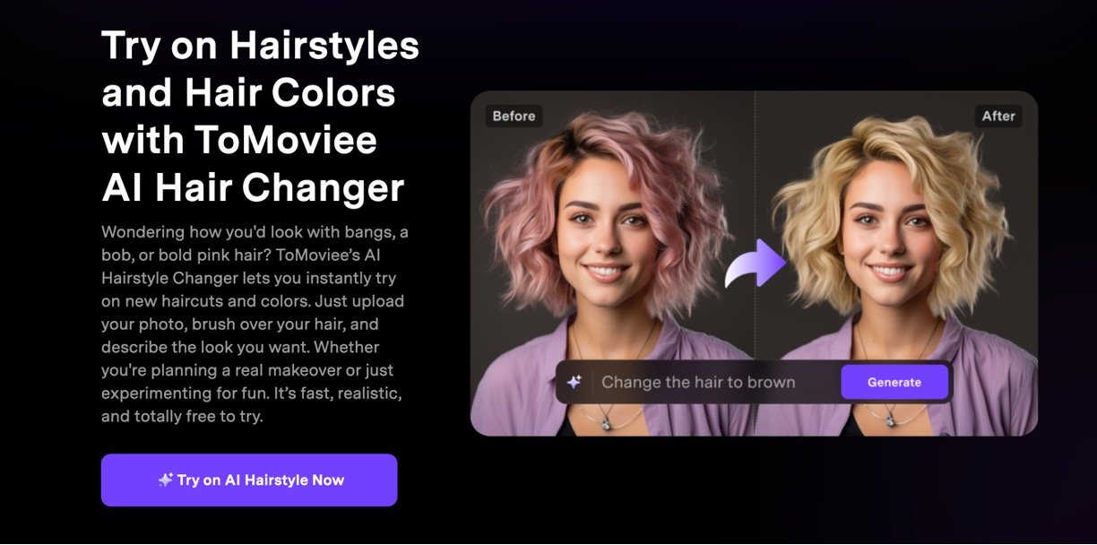 ToMoviee’s AI Hairstyle Changer