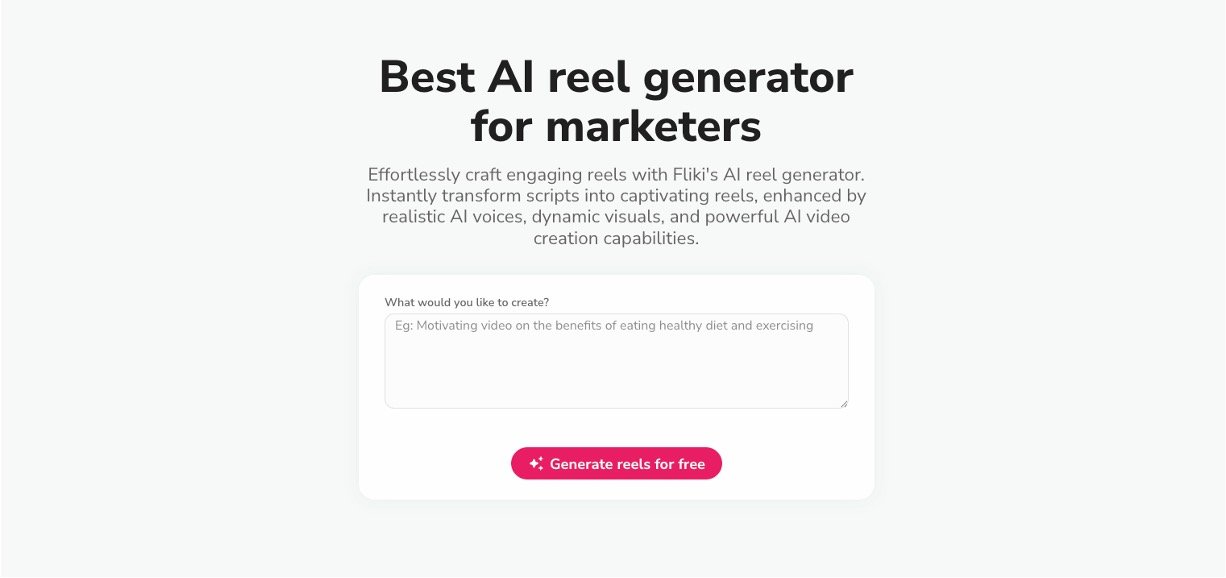 Fliki AI Reel Generator