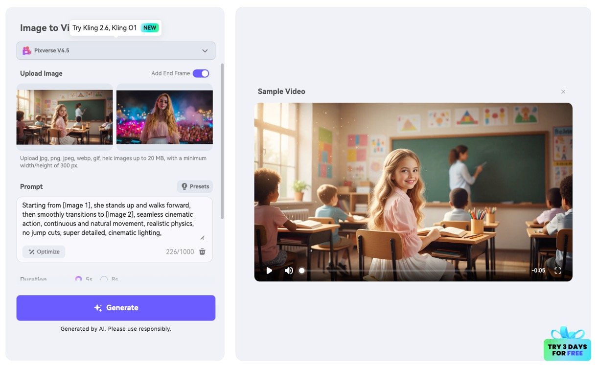 Media AI Video Transition