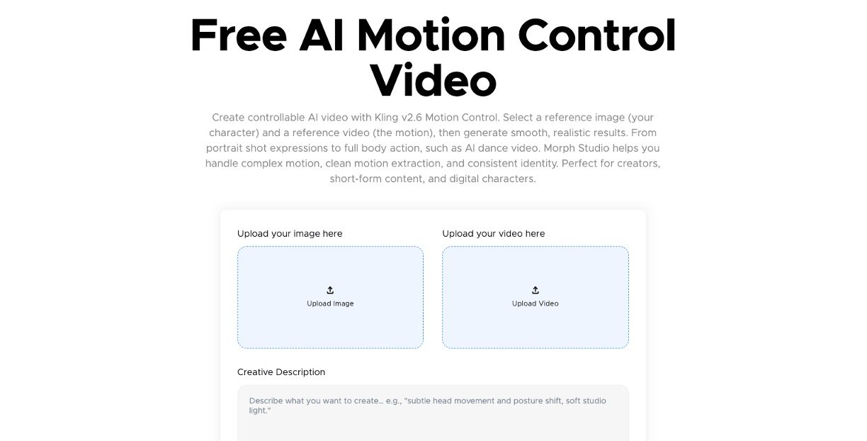 Morph Studio AI Motion Control