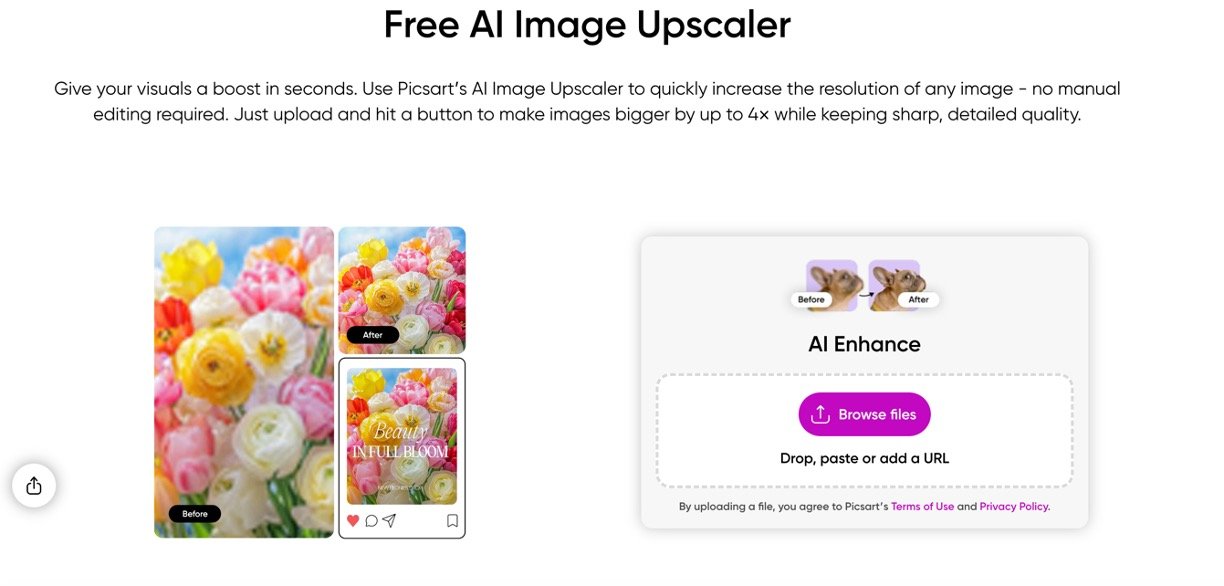 Picsart AI Image Upscaler