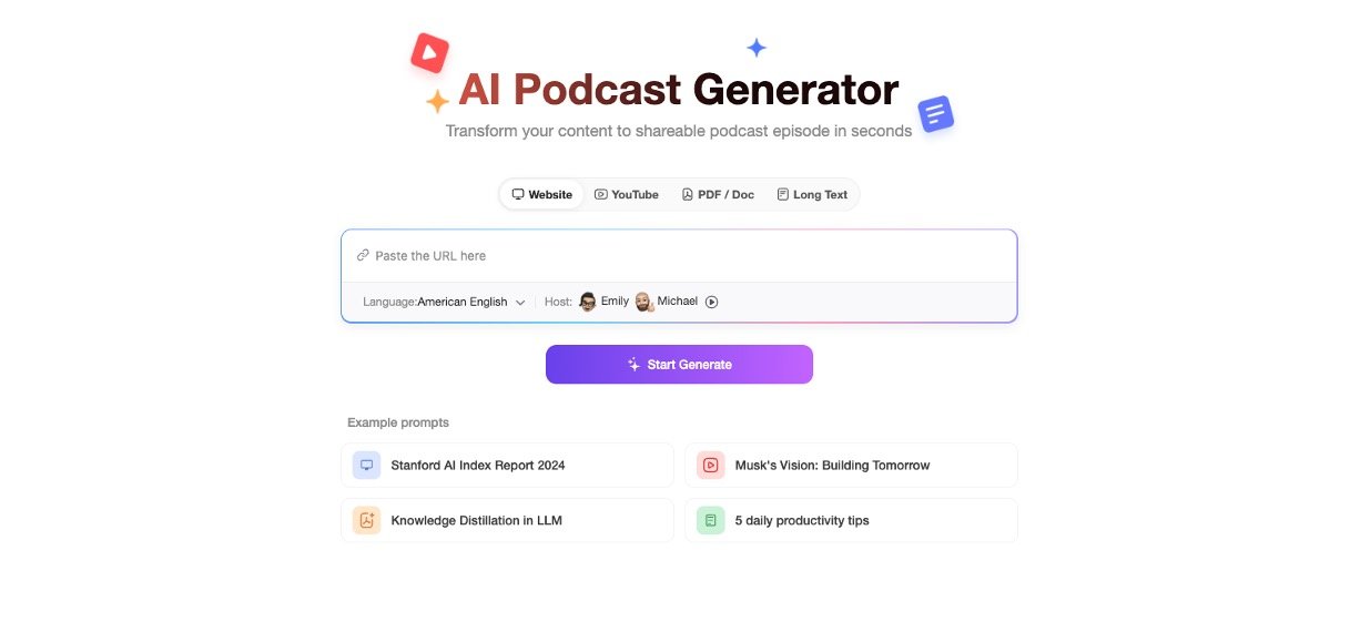 Monica AI Podcast Generator